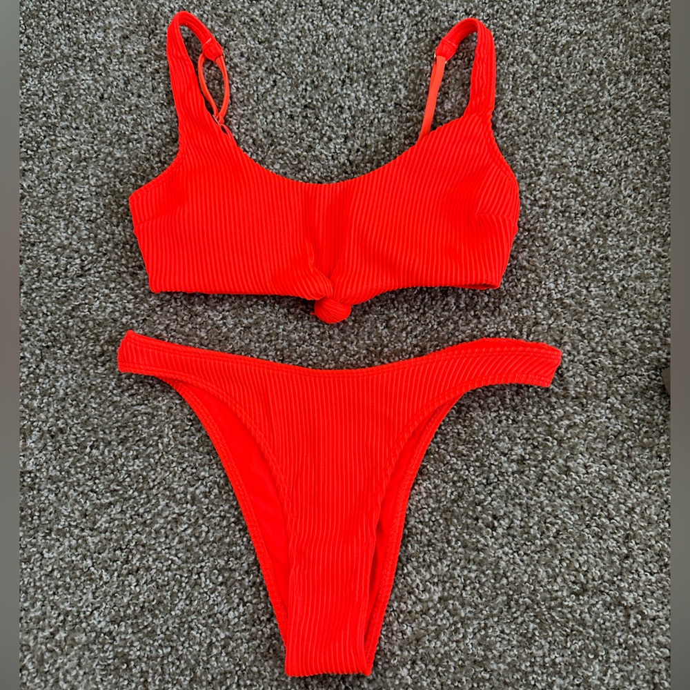 Vibrant Red/Orange Bikini Set